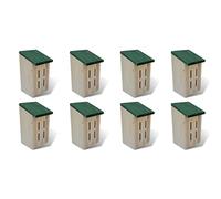 LoogCape Lot de 8 maisons à papillons en bois - 14 x 15 x 22 cm - Résistantes aux intempéries - Pour jardin, balcon, terrasse, extérieur, nichoirs à insectes - Protection et aide à l'hivernage pour