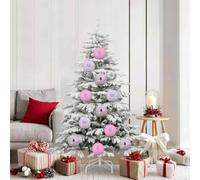 LoogCape Lot de 9 boules de Noël XL en plastique rose pour décorations festives, décorations de sapin de Noël, l'avent, réveillon de Noël, sapin de Noël, fenêtre, kit de décoration polyvalent pour