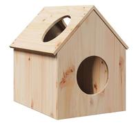 LoogCape Maison pour chat en pin massif 41 x 50 x 50 cm avec toit stable, marches intégrées, grand intérieur, convient pour appartement, balcon, arbre d'escalade, tour de jeu et espace de couchage
