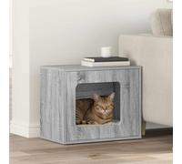 LoogCape Maison pour chat gris sonoma 51 x 30 x 42,5 cm - En bois - Design moderne pour l'intérieur - Refuge stable - Arbre à chat - Grotte - Surface de couchage - Tour de jeu durable - Montage facile