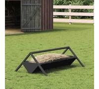 LoogCape Mangeoire pour animaux de ferme Noir 111 x 76 x 38 cm Résistant aux intempéries Durable pour bovins, moutons, chèvres, intérieur et extérieur, montage facile, grande capacité, design en acier