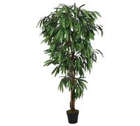 LoogCape Manguier artificiel de 80 cm avec 300 feuilles en fibres textiles et troncs en bois pour intérieur et extérieur, sans entretien, aspect réaliste, pot en plastique inclus, idéal pour le salon