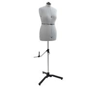 LoogCape Mannequin de couture réglable pour femme en velours gris avec coussin à épingles, 95-160 cm, rotation à 360°, base stable, idéal pour atelier de mode, design, présentation, couture