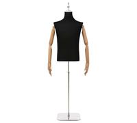LoogCape Mannequin réglable 170-218 cm mâle avec socle PP bras en bois pivotant, base en acier stable, pour présentation de mode, vêtements, textile, vente au détail, boutique, accessoires