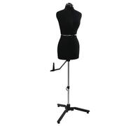 LoogCape Mannequin réglable en velours noir avec coussin à épingles, hauteur 95-160 cm, rotation à 360°, base stable, design tendance, idéal pour couturière, atelier de mode, présentation, couture