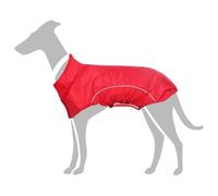 LoogCape Manteau de pluie pour chien avec bandes réfléchissantes en polyester rouge, taille 4XL, imperméable, coupe-vent, respirant, pour promenades par mauvais temps, réfléchissant, facile à nettoyer