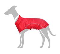 LoogCape Manteau de pluie pour chien avec bandes réfléchissantes en polyester rouge, taille L, pour promenades en plein air par mauvais temps, imperméable, coupe-vent, doublure chaude