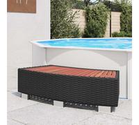 LoogCape Marche d'entrée de spa en polyrotin - 92 x 45 x 25 cm - Noir - Résistant aux intempéries - Résistant aux UV - Avec pieds en aluminium - Pour jacuzzi, piscine, jacuzzi, jardin, accès sûr et