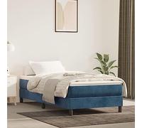 LoogCape Matelas à ressorts ensachés en velours bleu foncé 90 x 200 x 20 cm Matelas roulé avec ressorts ensachés et mousse froide Soutien moyennement ferme pour le dos et le ventre dans la chambre à