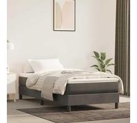 LoogCape Matelas à ressorts ensachés moyen, 80 x 220 x 20 cm, velours gris foncé, housse en polyester, avec ressorts ensachés et mousse froide, pour dormir sur le dos et sur le ventre, chambre à