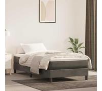 LoogCape Matelas à ressorts ensachés pour enfant avec housse en velours gris foncé 80 x 160 x 20 cm Matelas roulé avec mousse froide Confort pour le dos et le ventre dans la chambre d'enfant