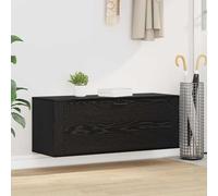 LoogCape Meuble à Chaussures Mural en Bois d'ingénierie 100 x 35 x 38 cm avec étagères et Porte, Rangement Compact pour Couloir, Chambre ou entrée, Support modulable et Durable