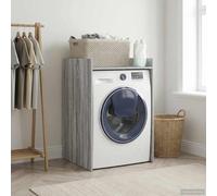 LoogCape Meuble de machine à laver gris Sonoma 67,5 x 62 x 97 cm avec beaucoup d'espace de rangement, surface imperméable, design moderne, montage facile, idéal pour salle de bain, chambre à coucher