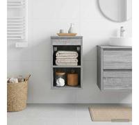 LoogCape Meuble de Salle de Bain in-Between Sonoma Gris 30 x 35 x 50 cm avec étagère et tiroir pour Rangement Pratique dans Salle d'eau Moderne