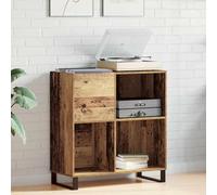 LoogCape Meuble multimédia en bois vieilli, 84,5 x 38 x 89 cm, meuble TV bas avec beaucoup d'espace de rangement pour salon, home cinéma, bureau, étagère, buffet, gestion des câbles, durable
