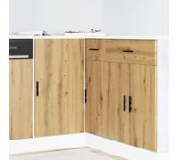 LoogCape Meuble sous évier Lyon en Bois d'ingénierie chêne Artisanal pour Cuisine Salle à Manger avec Portes, Pieds réglables, Grand Espace de Rangement, idéal pour Organiser Vaisselle et appareils