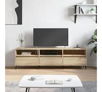 LoogCape Meuble TV, chêne Sonoma, 150 x 30 x 44,5 cm, matériau du bois, support TV universel robuste avec 6 compartiments, plateau de table stable pour salon, chambre à coucher
