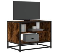 LoogCape Meuble TV en chêne fumé 61 x 40 x 46 cm, matériau bois et métal, design industriel, support TV universel stable pour salon