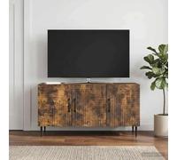 LoogCape Meuble TV en chêne fumé 99 x 34,5 x 50 cm avec espace de rangement et tiroir, meuble bas moderne pour salon, buffet et coin gaming, peu encombrant, polyvalent