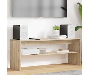 LoogCape Meuble TV en chêne Sonoma 100 x 30 x 40 cm, meuble bas en bois avec étagère, peu encombrant, buffet moderne pour salon, coin gaming et étagère de rangement
