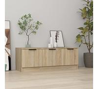 LoogCape Meuble TV en chêne Sonoma 102 x 35 x 36,5 cm - En bois robuste - Avec portes - Grand espace de rangement - Support TV universel - Mediacenter