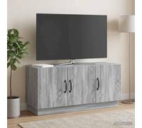 LoogCape Meuble TV gris Sonoma - 99 x 34,5 x 47 cm - Avec espace de rangement - Tiroir - Gestion des câbles - Pour salon, chambre à coucher, coin gaming