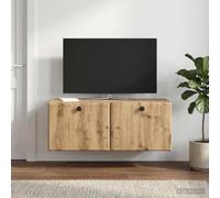 LoogCape Meuble TV mural en chêne Artisan 78,5 x 31 x 30 cm, peu encombrant avec beaucoup d'espace de rangement, meuble bas moderne pour salon, coin gaming et chambre à coucher
