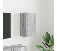 LoogCape Meuble TV mural gris Sonoma - 30 x 31 x 60 cm - En bois - Montage mural pour écrans plats - Design peu encombrant - Centre multimédia élégant - Construction durable