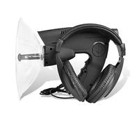 LoogCape Microphone directionnel parabolique avec visière et casque pour l'observation des oiseaux et la nature, zoom 8x, enregistrement numérique, portée jusqu'à 100 mètres, portable