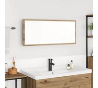 LoogCape Miroir Chêne Artisanal 90 x 8,5 x 37 cm Bois d'ingénierie avec éclairage LED intégré pour Salle de Bain Moderne et Espace de Rangement Pratique