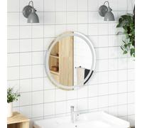 LoogCape Miroir de salle de bain LED transparent Ø 60 cm avec verre trempé, 120 LED/m, montage mural, crochets inclus, convient pour salle de bain, couloir ou chambre à coucher