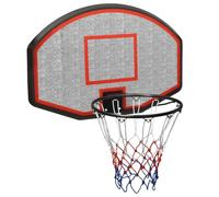 LoogCape Panier de basket-ball noir - 90 x 60 x 2 cm - En polyéthylène avec anneau en acier résistant aux intempéries - Montage mural - Pour l'intérieur et l'extérieur - Entraînement sportif - Loisirs