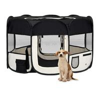 LoogCape Parc Pliable pour Chien avec Sac de Transport Noir 125x125x61cm Robuste léger pour intérieur extérieur Voyage Maison Cage de Dressage et Couchage