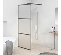 LoogCape Paroi de douche pour douche walk-in - 90 x 195 cm - Noir mat - Paroi de séparation sans cadre avec revêtement nano - Profil réglable - Résistant aux éclaboussures - Douche en verre de