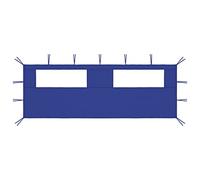 LoogCape Paroi latérale de tonnelle avec fenêtres 6 x 2 m bleu en polyester robuste et PVC, convient pour cadre de tonnelle, idéal pour jardin, terrasse, balcon, protège du vent et des moustiques