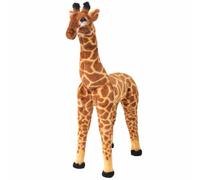 LoogCape Peluche girafe debout XXL marron jaune pour enfants à partir de 36 mois, douce et robuste comme jouet, aide au sommeil ou compagnon dans la chambre d'enfant et en voyage