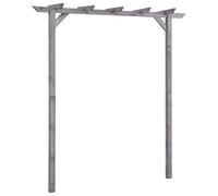LoogCape Pergola de jardin grise 200 x 40 x 205 cm en bois de pin imprégné avec surface résistante aux intempéries pour jardin, balcon ou terrasse, idéale comme tuteur, entrée ou brise-vue