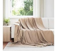 LoogCape Plaid camel 240 x 220 cm en polaire pour canapé, lit, chambre à coucher, salon, couvre-lit respirant, variante légère d'hiver et été, accessoire d'intérieur polyvalent