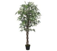 LoogCape Plante artificielle d'érable 150 cm avec 504 feuilles en fibres textiles, aspect réaliste, sans entretien, dans un pot en plastique, polyvalente pour l'intérieur et l'extérieur