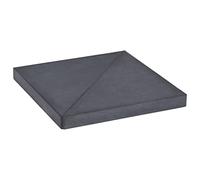 LoogCape Plateau lesté de parasol carré en granit noir - 15 kg - Construction de sol robuste - Pour balcon, terrasse, jardin, plage - Résistant au vent et stable - Support pour pied de parasol