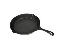 LoogCape Poêle ronde en fonte de 30 cm pour induction, four, barbecue, camping, plancha réversible polyvalente avec revêtement antiadhésif, cannelée, faible en graisse, robuste, idéale pour la viande