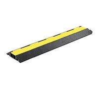 LoogCape Pont de câble 2 canaux en caoutchouc 101,5 cm avec symboles d'avertissement pour une pose sûre des câbles sur les chantiers, les routes et les terrains d'exploitation, durable, modulaire