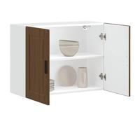 LoogCape Porto Armoire de cuisine suspendue, aspect chêne marron, 80 x 31 x 60 cm, charge maximale de 75 kg, rangement avec porte, étagère et compartiment pour cuisine, couloir, salon