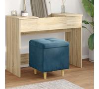 LoogCape Pouf de Rangement en Velours Bleu avec Coussin capitonné 40 x 40 x 45 cm, Meuble Multifonctionnel pour Salon, Chambre ou entrée, avec Compartiment caché, Design élégant et Support Solide