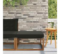 LoogCape Pouf d'extérieur en Bois d'acacia Massif et Tissu Textilène Naturel, mobilier modulable pour Jardin, terrasse ou Balcon, canapé ou Fauteuil, Ensemble élégant et résistant aux intempéries