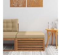 LoogCape Pouf d'extérieur en Bois d'acacia Massif Naturel, siège modulable pour Jardin, terrasse ou Balcon, Design à Lattes résistant aux intempéries, mobilier de détente Durable