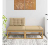 LoogCape Pouf d'extérieur en Polyester Blanc avec Cadre en Bois d'acacia Massif, mobilier modulable pour Jardin terrasse Balcon Patio, Design à Lattes, capacité 1, idéal pour détente et Confort