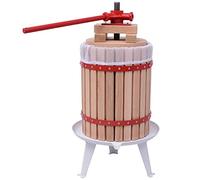 LoogCape Presse-fruits et vin 18 L en bois de chêne et fonte, facile à utiliser, idéal pour raisins, pommes, extraction de jus, accessoire durable pour vins amateurs et caves