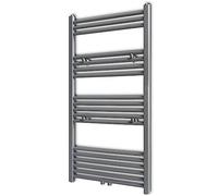 LoogCape Radiateur sèche-serviettes d'eau chaude gris 600 x 1160 mm avec 18 tubes transversaux en acier pour salle de bain, salon, chambre à coucher, cave, garage, protection contre le gel, montage