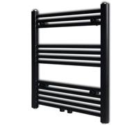 LoogCape Radiateur sèche-serviettes eau chaude noir 600 x 764 mm avec 12 tubes en acier, économie d'énergie, protection contre le gel, montage facile, idéal pour la salle de bain et le séchage